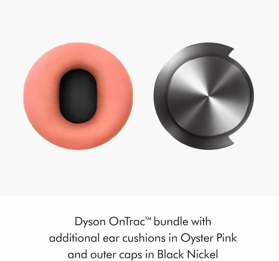 Dyson OnTrac Wireless Over-Ear Headphones - Noise Cancelling, 55-Hour Battery, Customizable Ear Cushions (Copper/Oyster Pink/Black Nickel)
