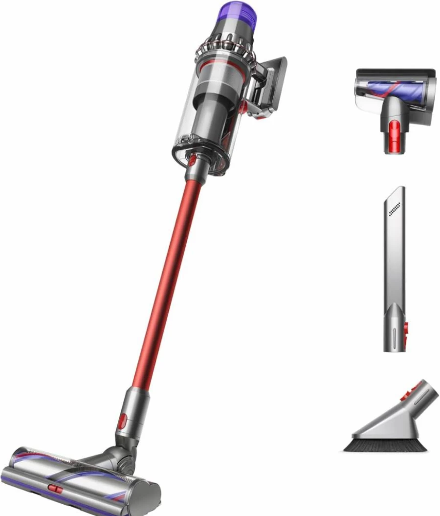 Dyson Outsize Cordless Vacuum Cleaner with Nickel/Red Design, Powerful Suction, Lightweight, Long Battery Life