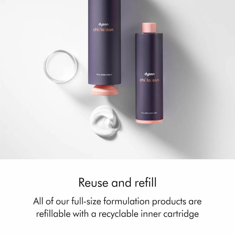 Amazon Chitosan Pre-Styling Cream for Hair by Dyson - Heat Protectant & Style Prep