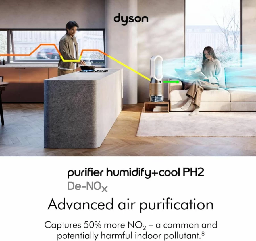 Dyson PH02 Pure Humidify+Cool Air Purifier and Humidifier with HEPA and NOx Removal