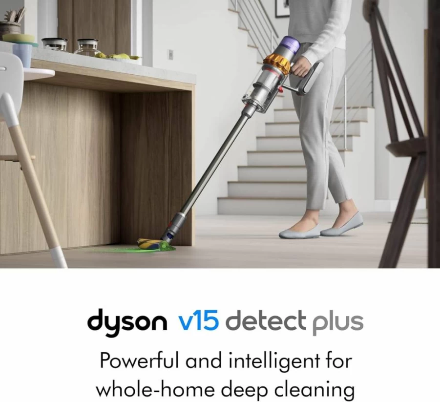 Dyson V15 Detect Submarine Cordless Vacuum Cleaner with Wet and Dry Cleaning, Yellow/Nickel